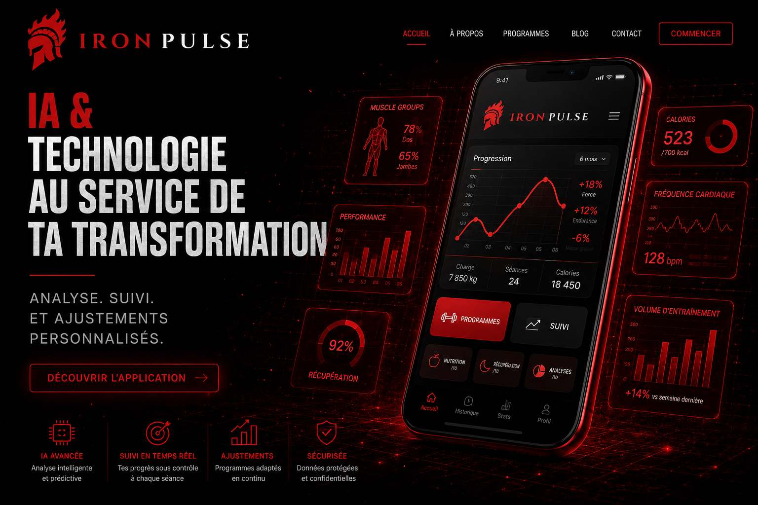 Application Iron Pulse sur mobile