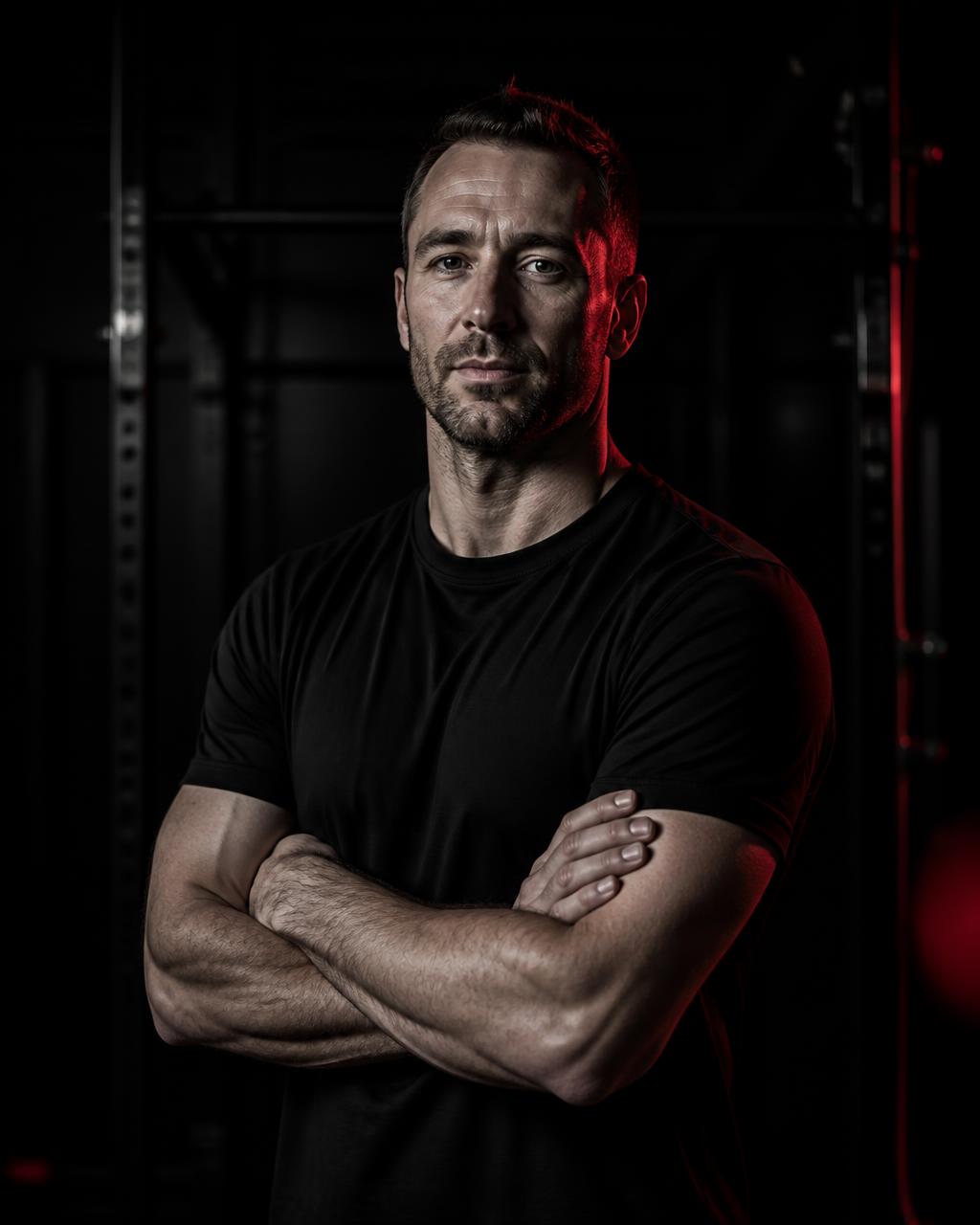 Homme déterminé dans une salle d'entraînement Iron Pulse